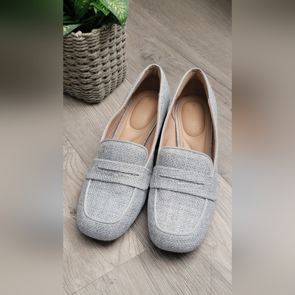 Kelly & Katie Payln Linen/Cloth Gray Loafers with 2" Heel, Women's US 7.5, EU 38 - Picture 6 of 13